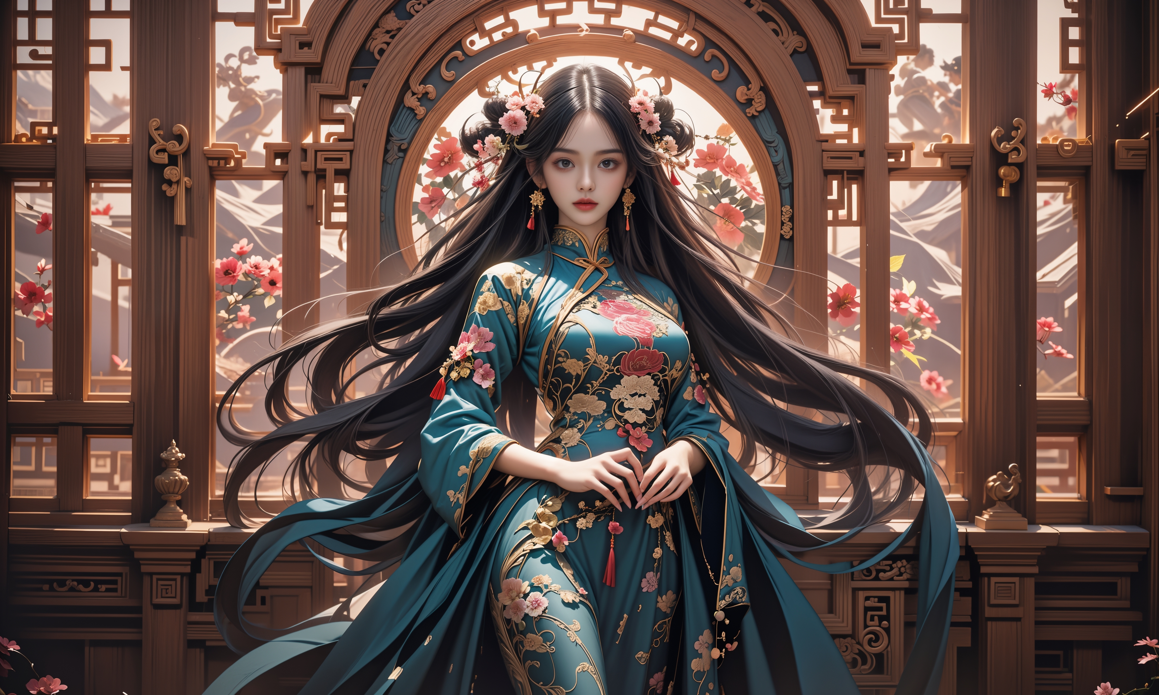 航拍祁连山南麓“高原桃花源”